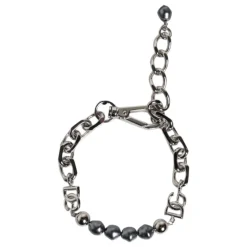 Silver Tone Chain Pearl Bracelet