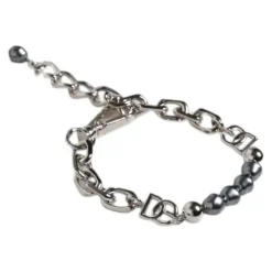 Silver Tone Chain Pearl Bracelet