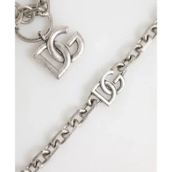Silver Tone DG Logo Chain Necklace