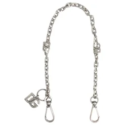 Silver Tone DG Logo Chain Necklace