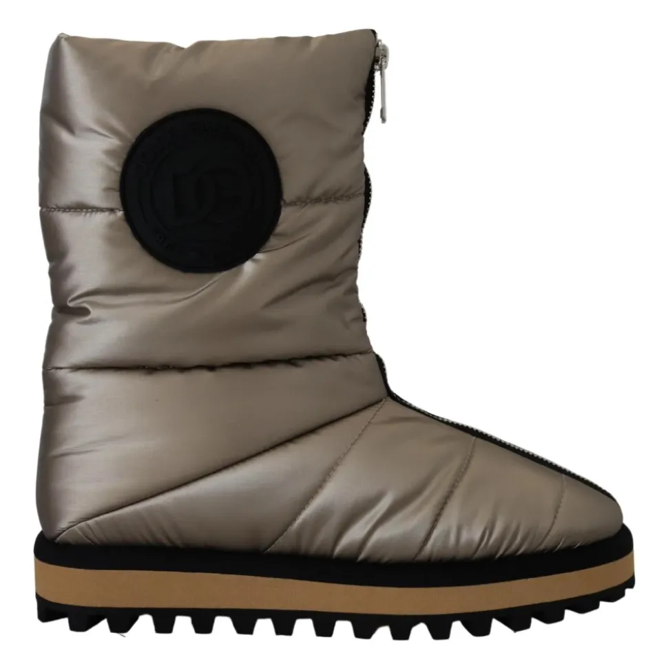 Silver Winter Mid Calf Boots