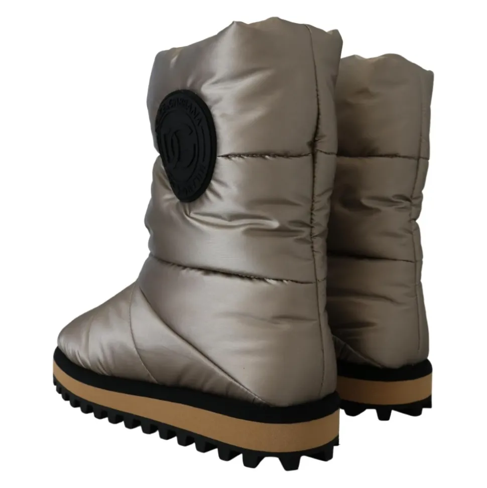 Silver Winter Mid Calf Boots