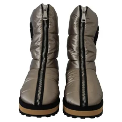 Silver Winter Mid Calf Boots