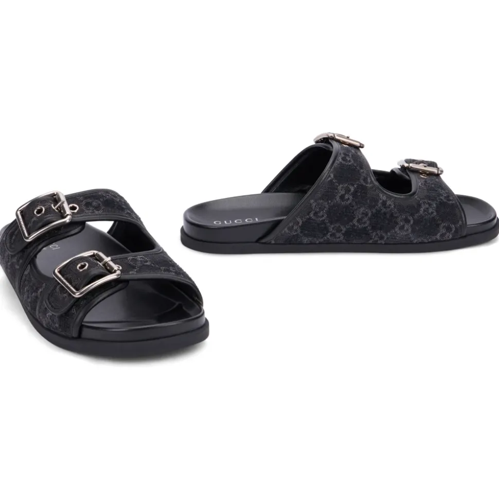 Slide Sandal with Buckles
