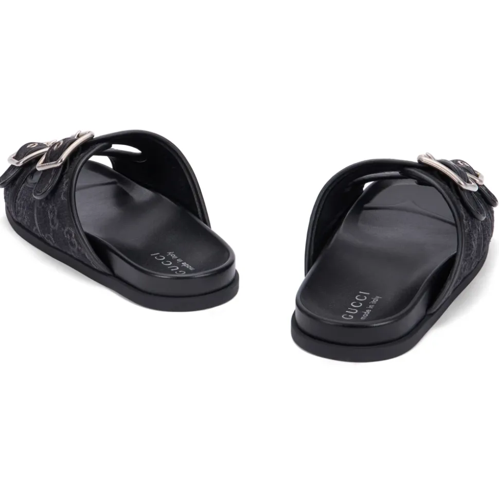 Slide Sandal with Buckles
