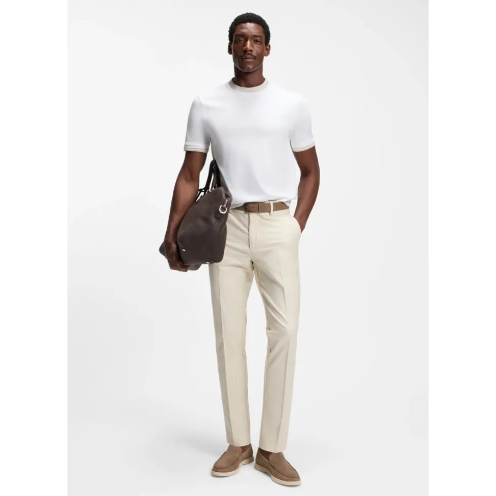 Slim-Fit Mercerized Cotton T-Shirt with Contrast