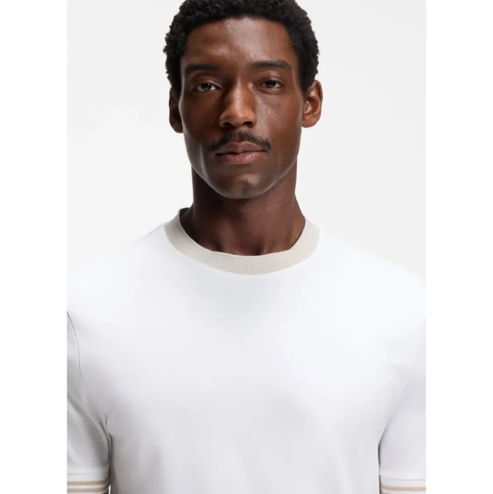 Slim-Fit Mercerized Cotton T-Shirt with Contrast