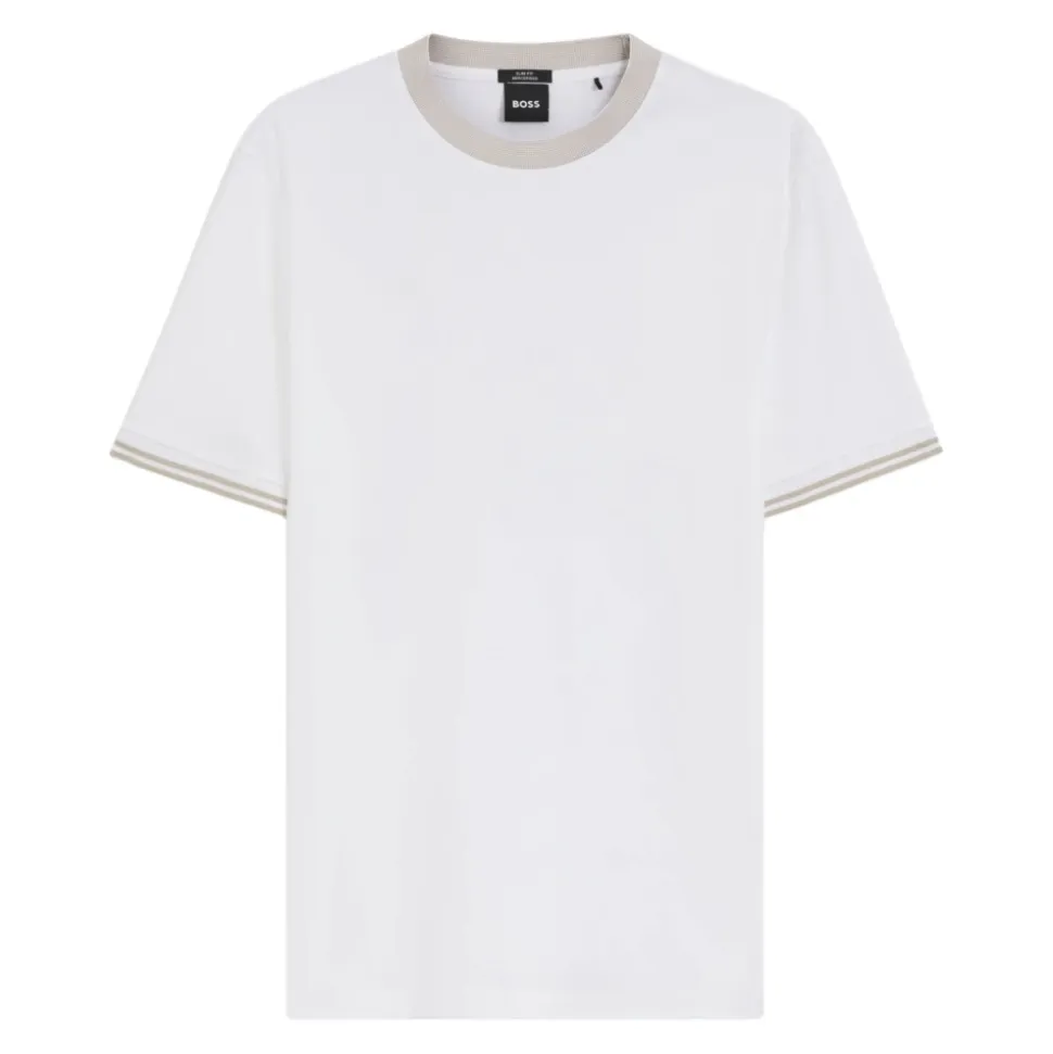 Slim-Fit Mercerized Cotton T-Shirt with Contrast