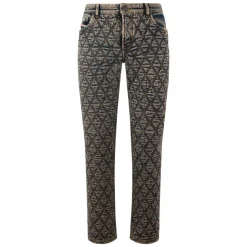 Slim Trousers with Geometric Pattern