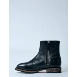 Smooth Leather Square Toe Boots
