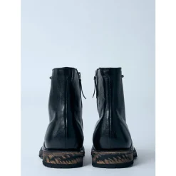 Smooth Leather Square Toe Boots