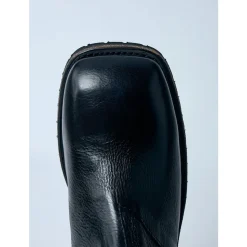 Smooth Leather Square Toe Boots