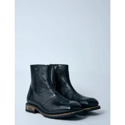 Smooth Leather Square Toe Boots