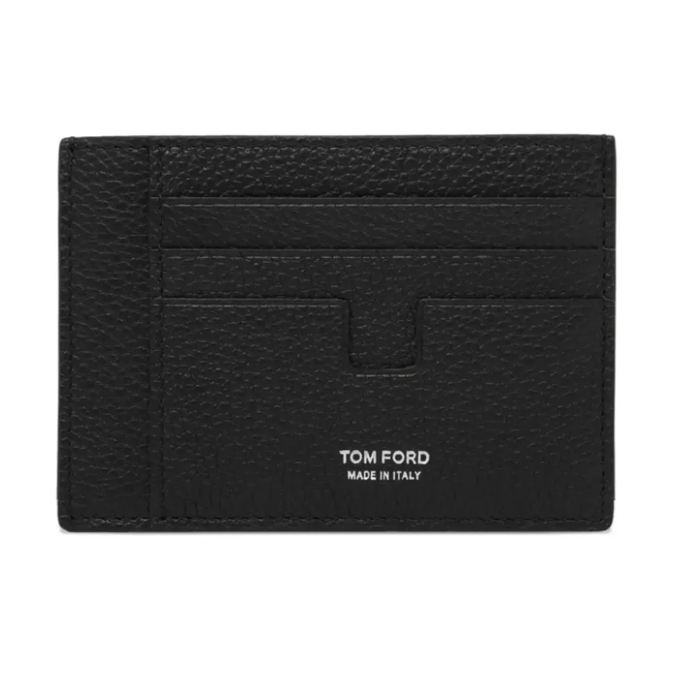 Soft Grain Leather T Line Oversize Card Holder
