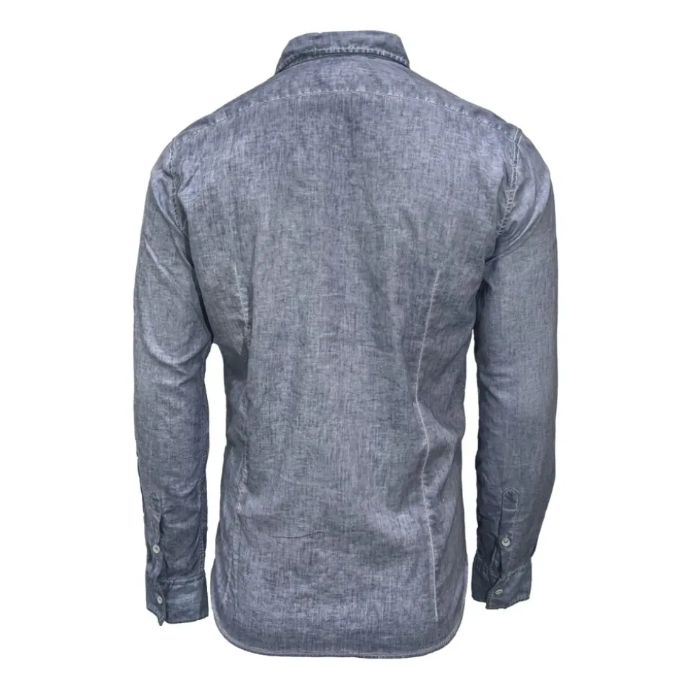 Sophisticated Blue Embroidered Shirt