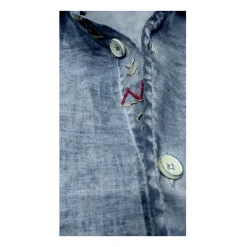 Sophisticated Blue Embroidered Shirt