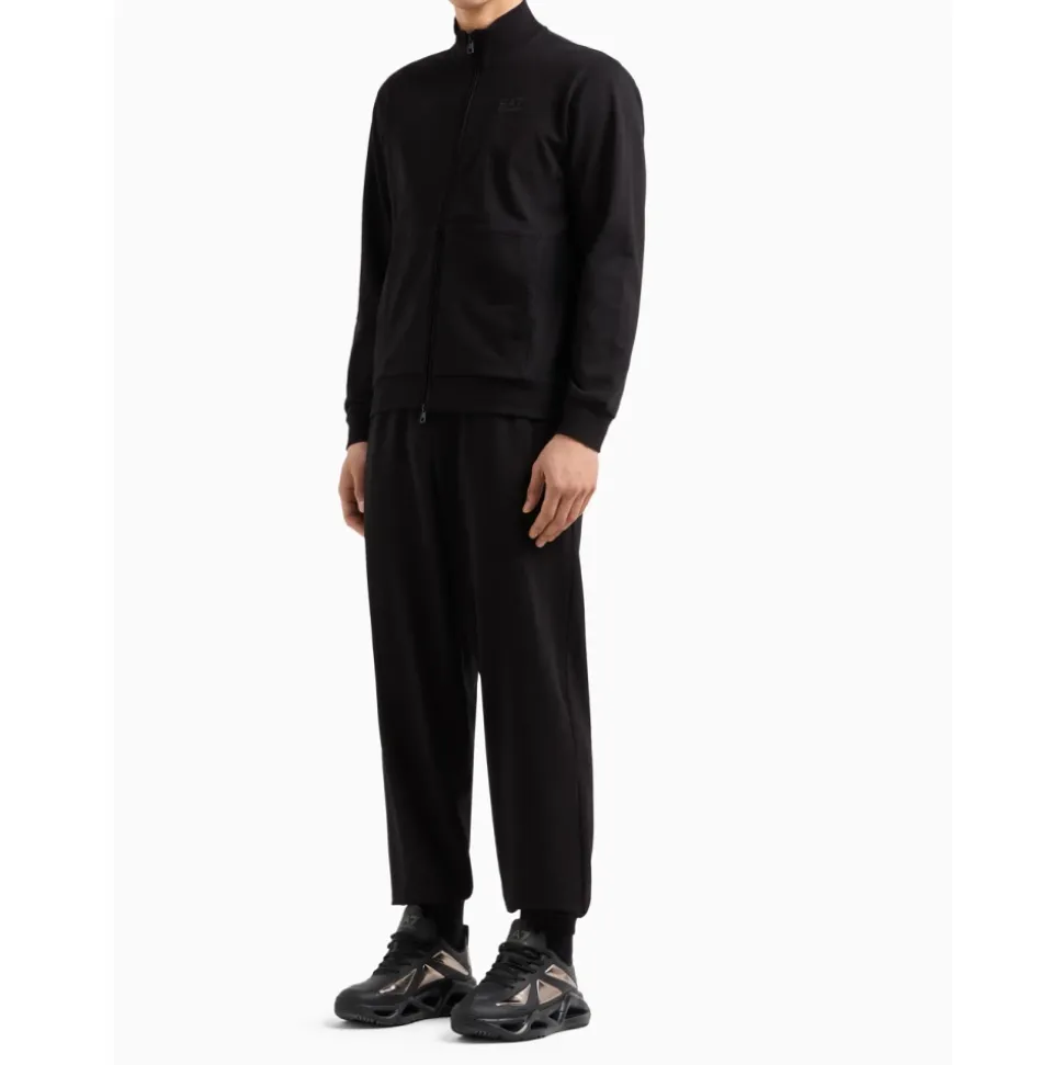Sporty Black Tracksuit Set