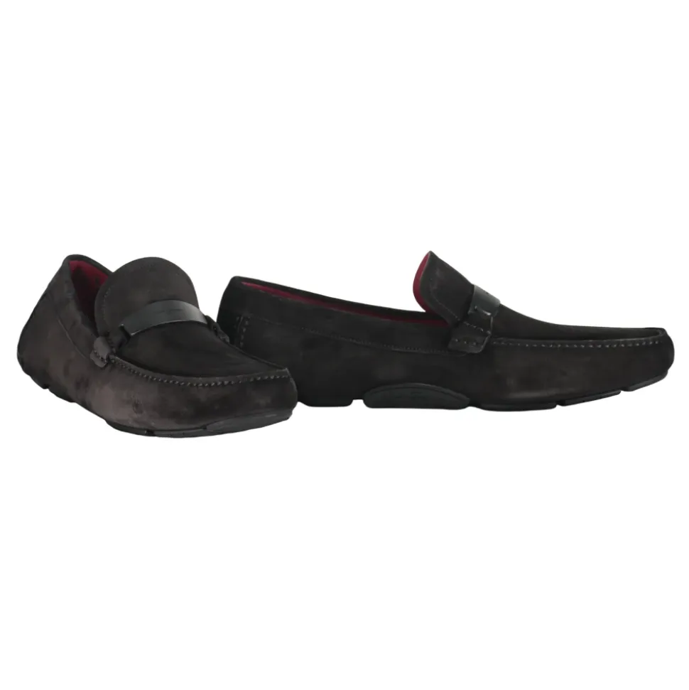 Square Toeline Leather Loafers with Rubber Studs