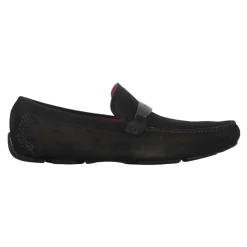 Square Toeline Leather Loafers with Rubber Studs