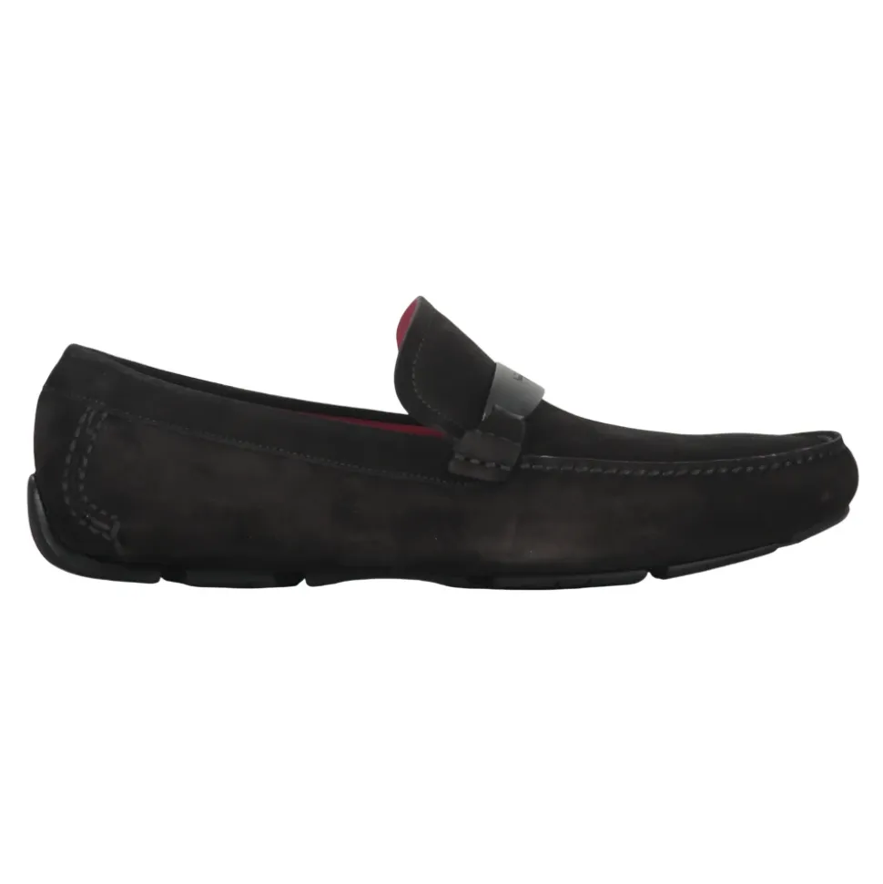 Square Toeline Leather Loafers with Rubber Studs