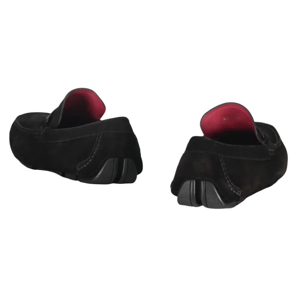 Square Toeline Leather Loafers with Rubber Studs