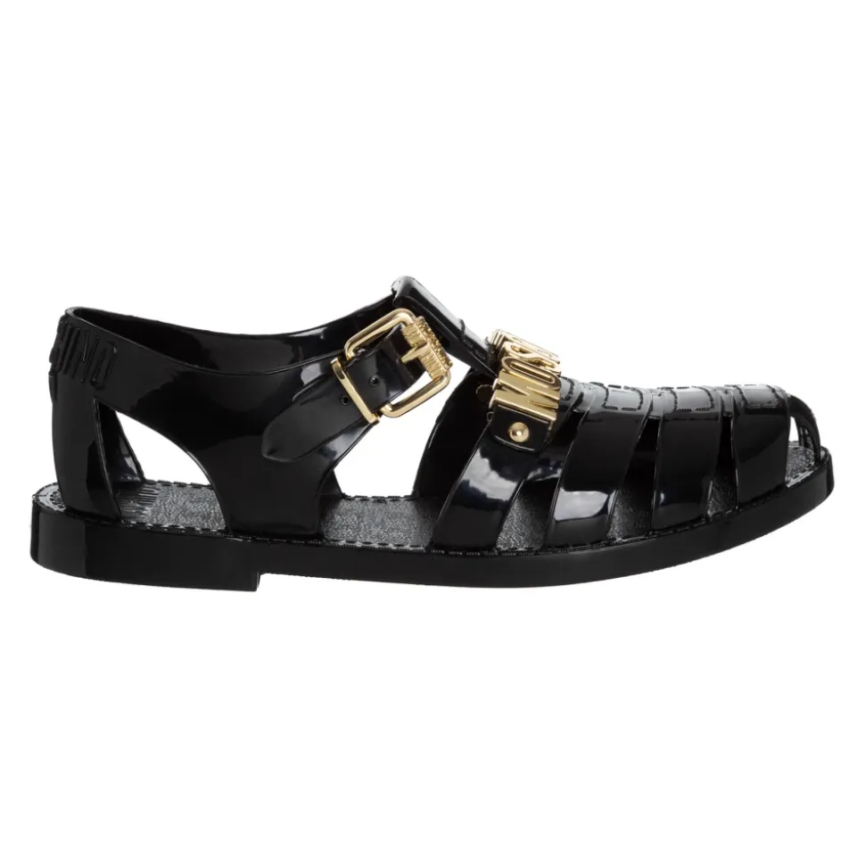Strap Closure Plain Jelly Sandals