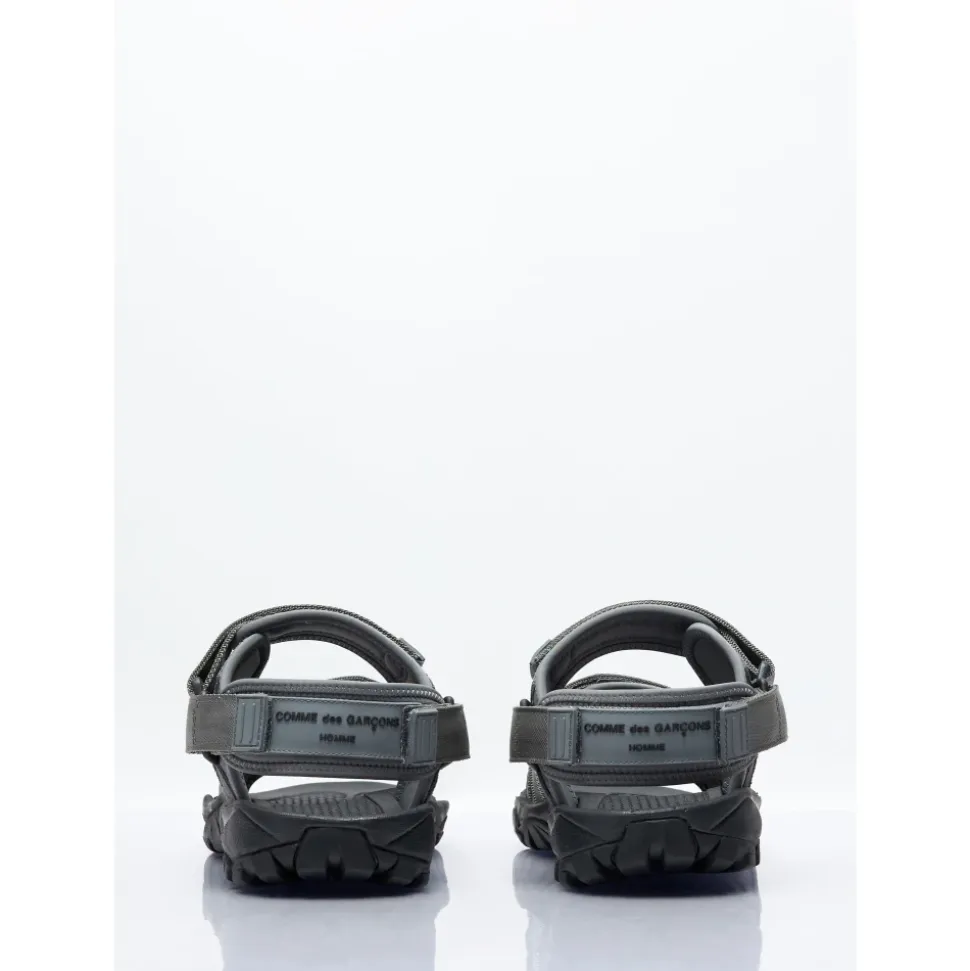 Strap Sandals with Logo Applique