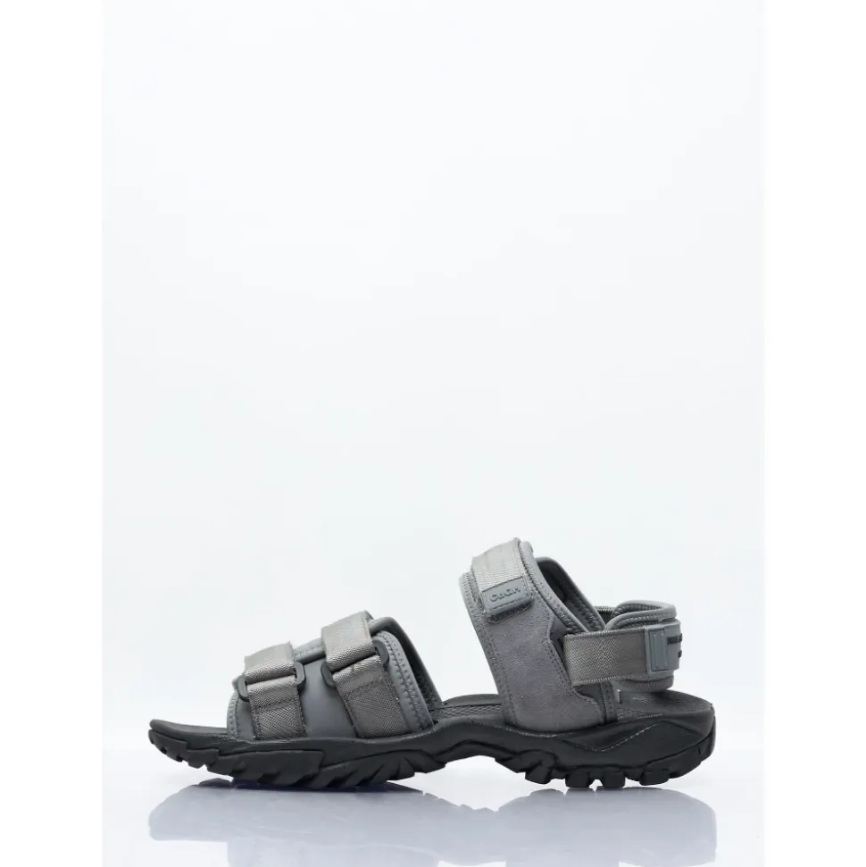Strap Sandals with Logo Applique