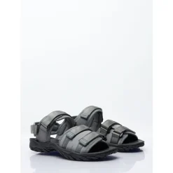 Strap Sandals with Logo Applique