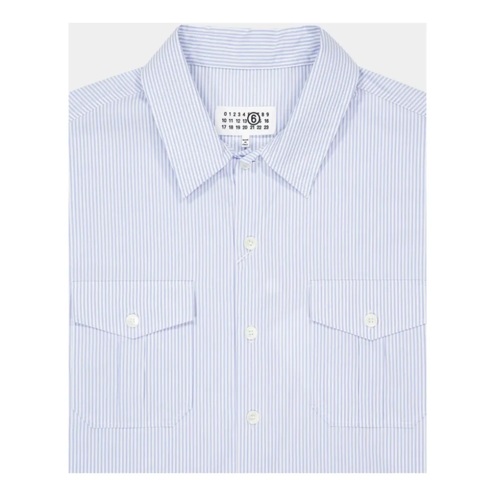 Striped Cotton Short Sleeve Shirt