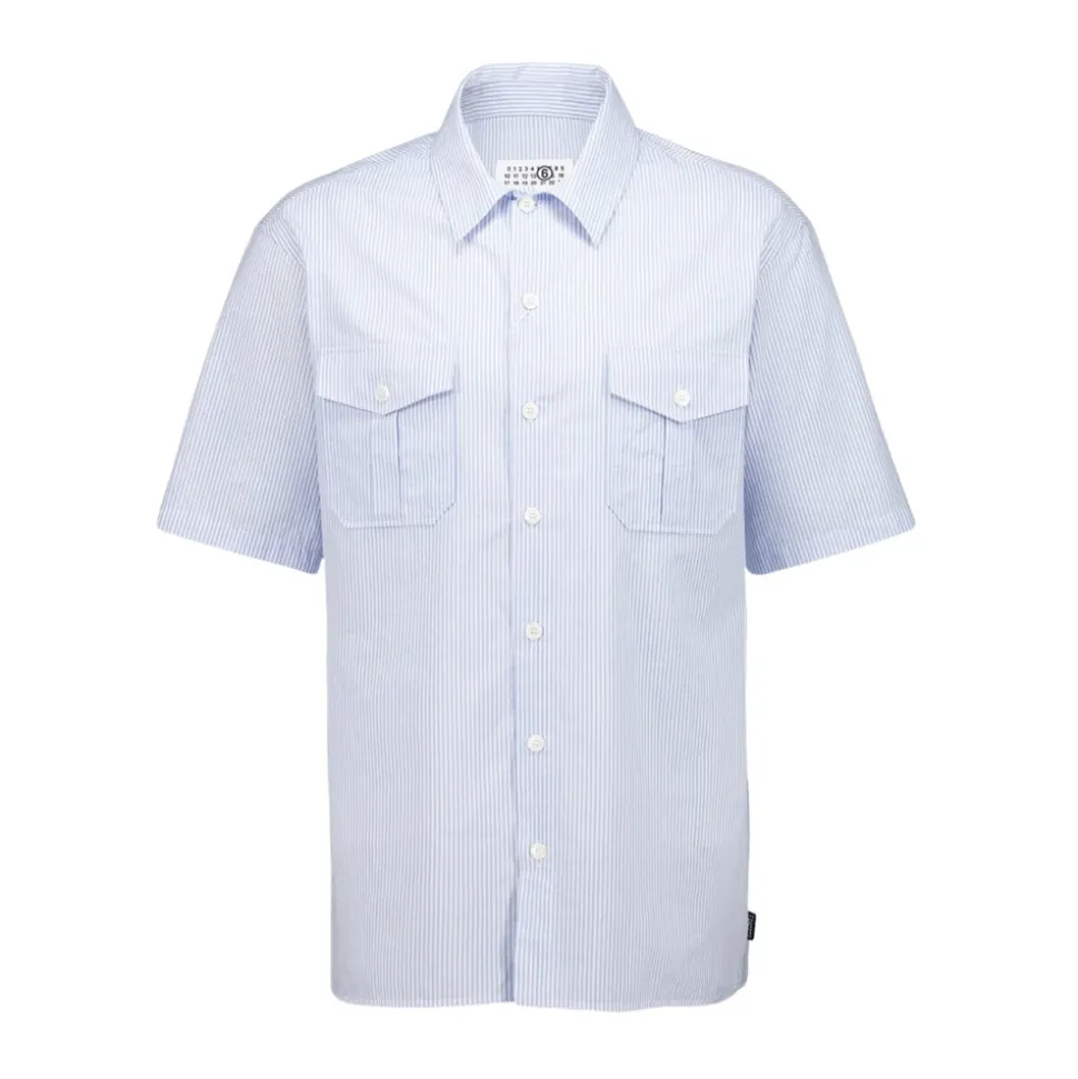 Striped Cotton Short Sleeve Shirt