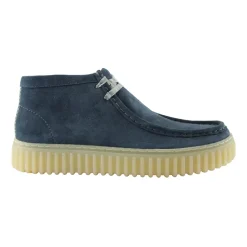 Stylish Blue Suede Lace-up Boots