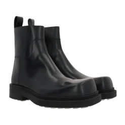 Stylish Leather Ankle Boots with Rubber Sole