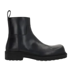 Stylish Leather Ankle Boots with Rubber Sole