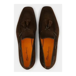 Suede and Leather Tassel Loafers