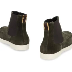 Suede Chelsea Boots with Elastic Inserts