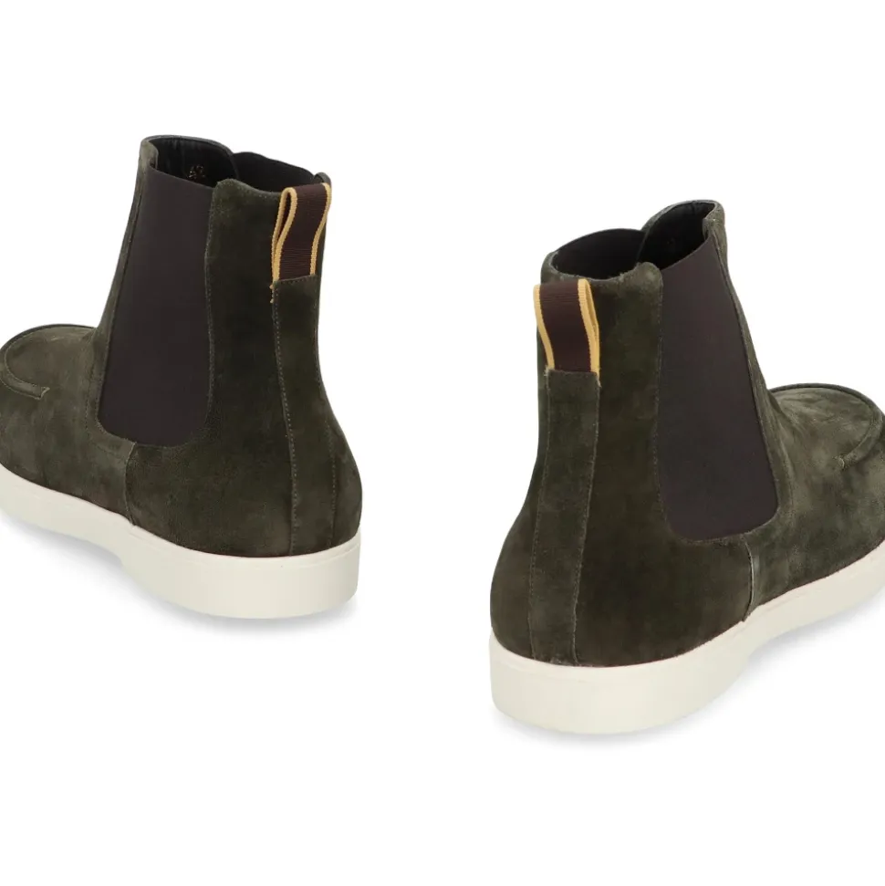 Suede Chelsea Boots with Elastic Inserts