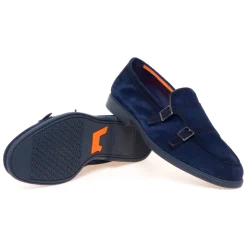Suede Double-Buckle Loafer