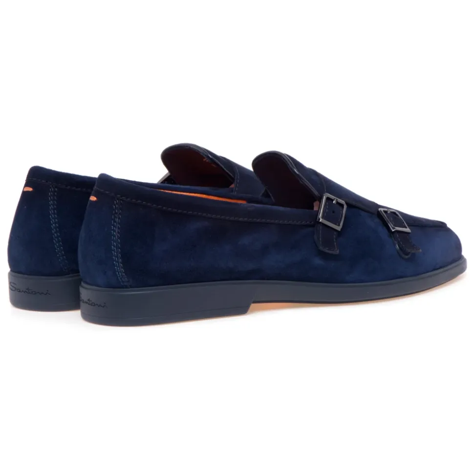 Suede Double-Buckle Loafer