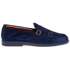 Suede Double-Buckle Loafer