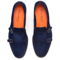 Suede Double-Buckle Loafer