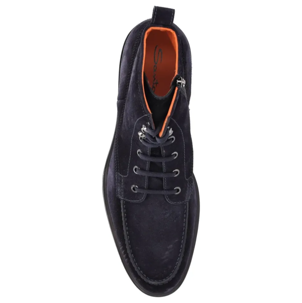 Suede Lace-up Boot with Shearling Lining