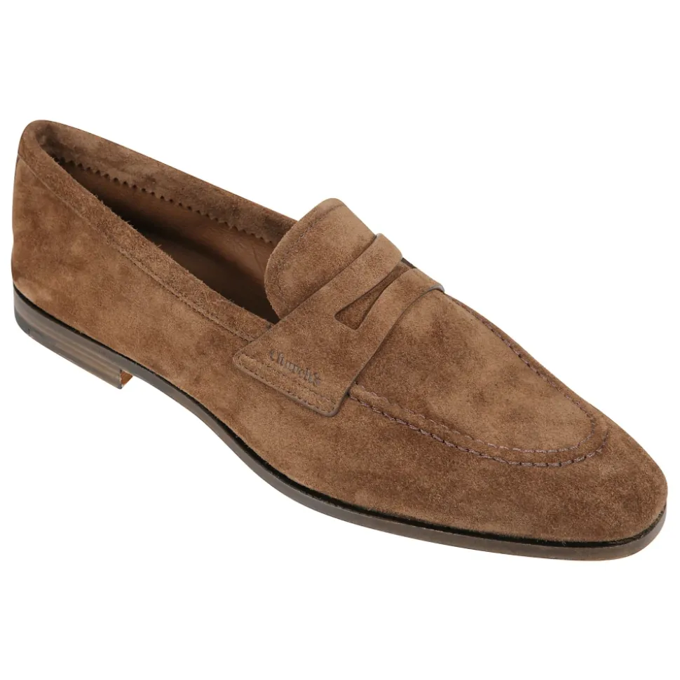 Suede Loafers Leather Sole Unlined