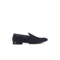 Suede Loafer with Braided Lacing
