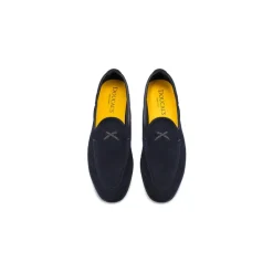 Suede Loafer with Braided Lacing