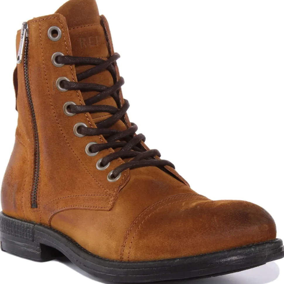 Suede Military Style Ankle Boots
