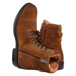 Suede Military Style Ankle Boots