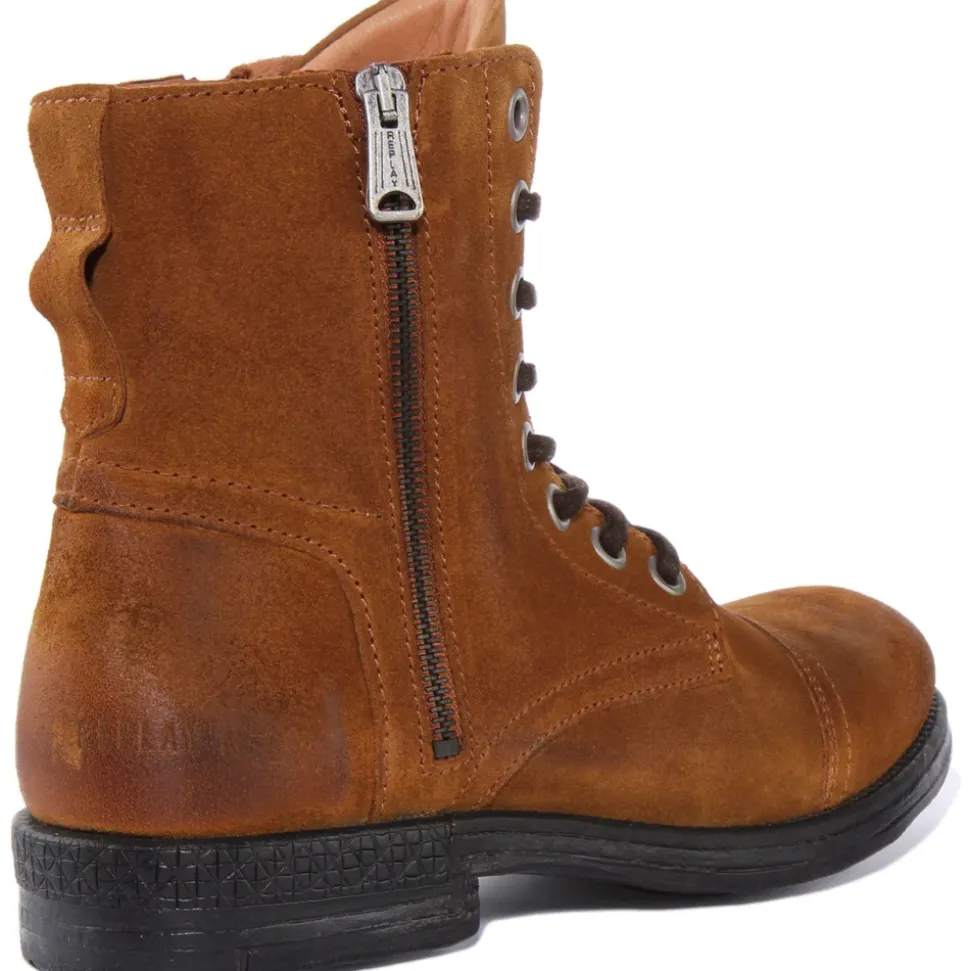 Suede Military Style Ankle Boots