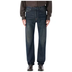 Sun-Faded Straight-Leg Denim Jeans
