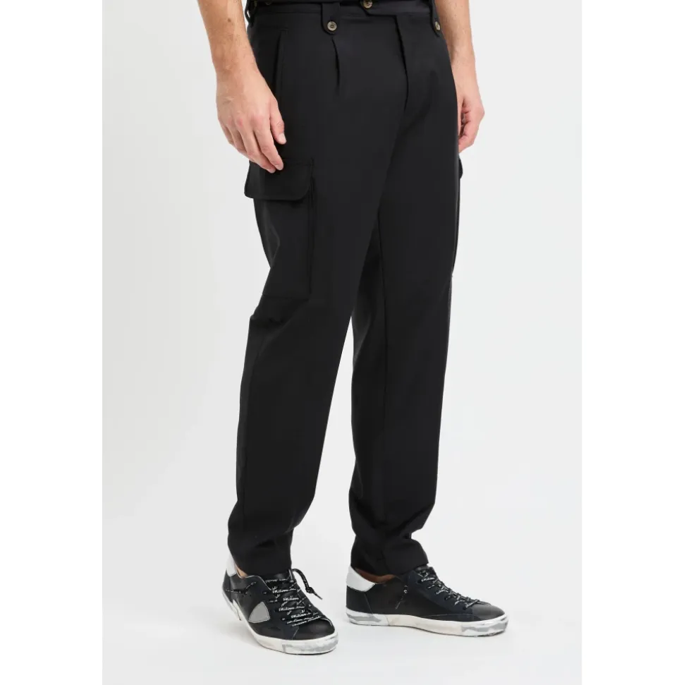 Tailored Wool-Blend Cargo Trousers